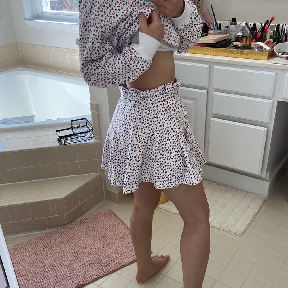 Something navy cotton flare skirt. S